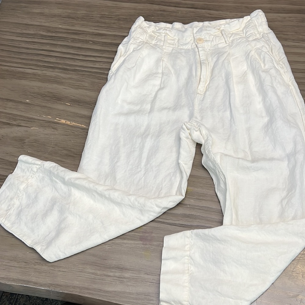 MADEWELL LINEN BLEND HIGH WAISTED PLEATED TROUSER PANTS - Picture 3 of 16